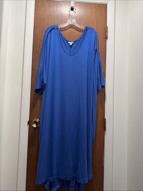 Loose Fit Plus Maxi Dress in Cobalt Blue